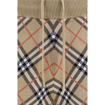 Burberry Beige Cotton Check Gawain Shorts