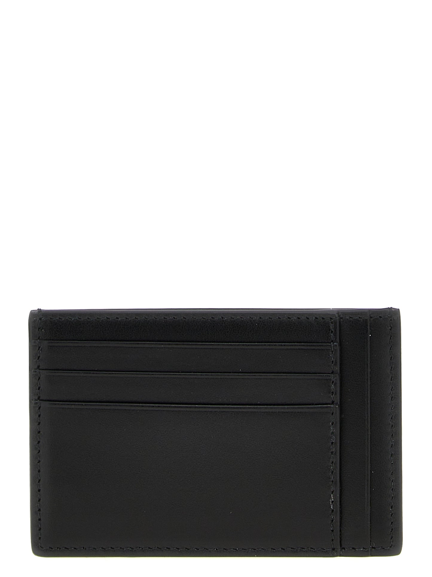 Gucci Black Calfskin Maxi GG Hammered Leather Cardholder
