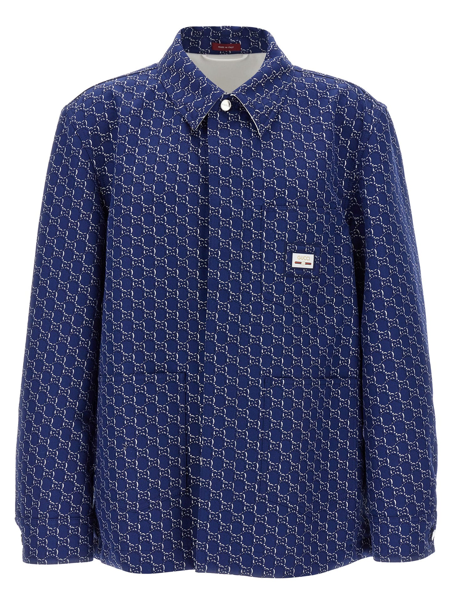 Gucci Blue Jacquard Cotton Biker Jacket