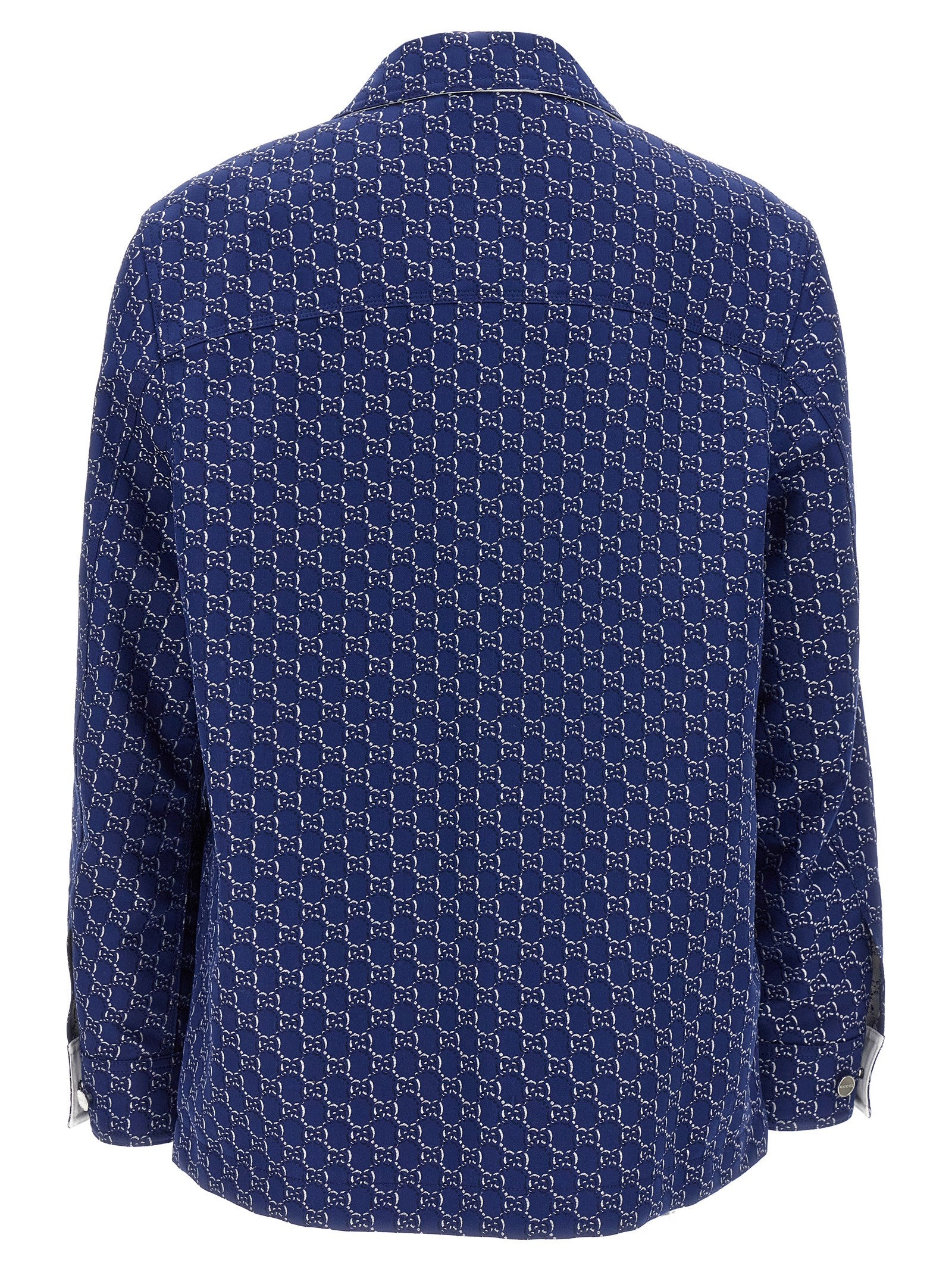 Gucci Blue Jacquard Cotton Biker Jacket