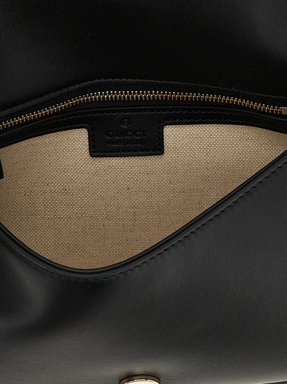 Gucci Black Calfskin Blondie Medium Leather Shoulder Bag