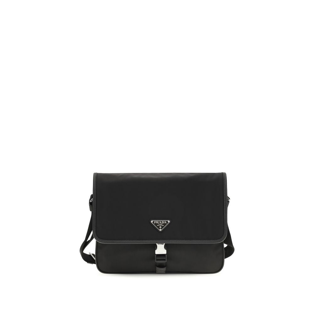 Prada Black Recycled Polyamide Re-Nylon and Saffiano Shoulder Bag