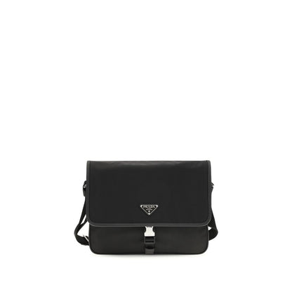 Prada Black Recycled Polyamide Re-Nylon and Saffiano Shoulder Bag