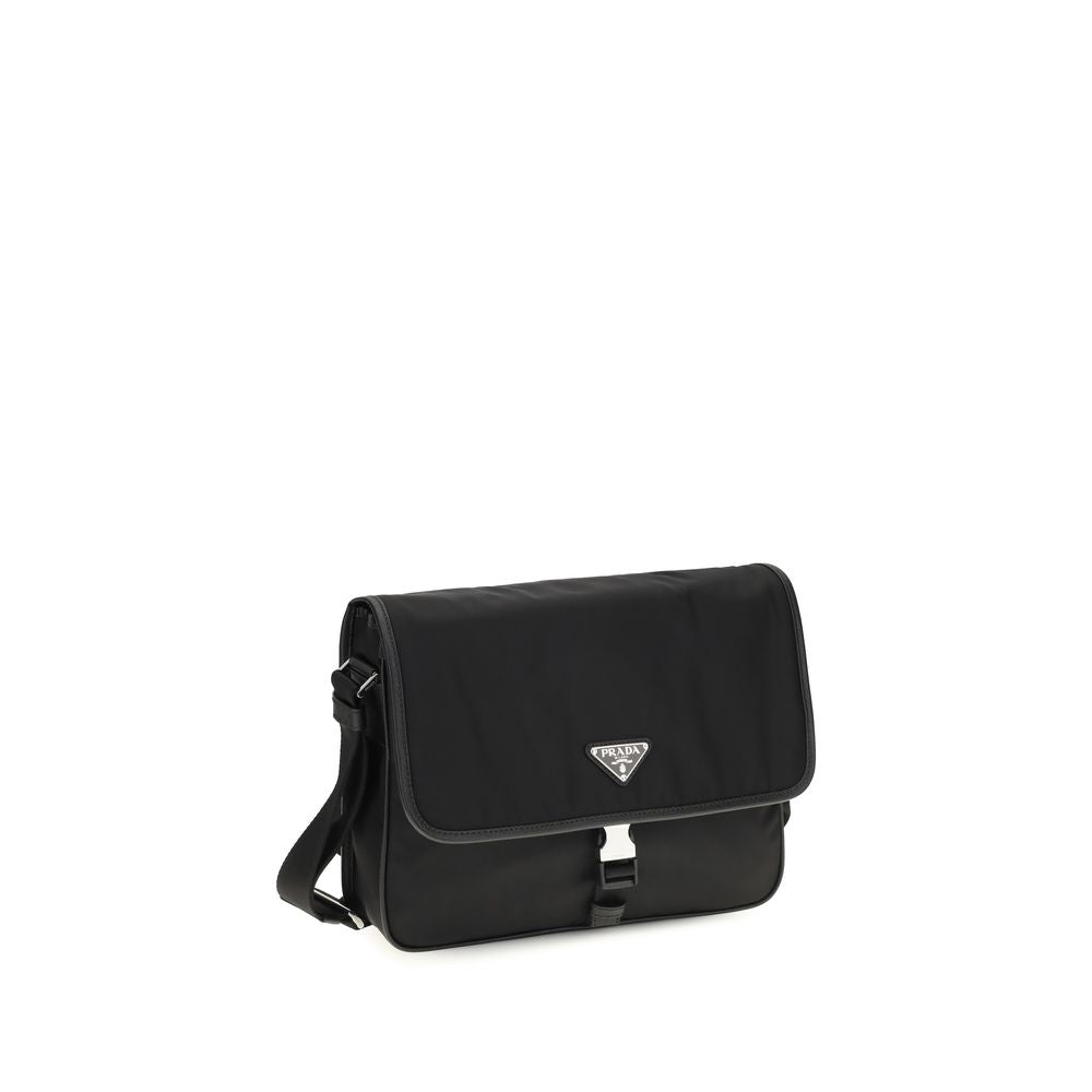 Prada Black Recycled Polyamide Re-Nylon and Saffiano Shoulder Bag