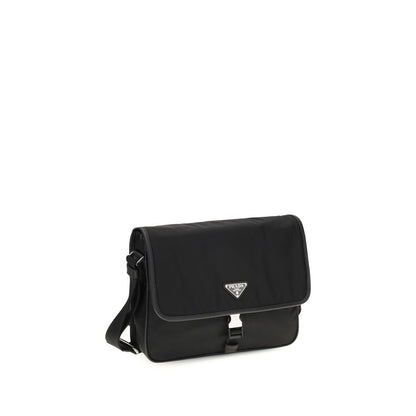 Prada Black Recycled Polyamide Re-Nylon and Saffiano Shoulder Bag