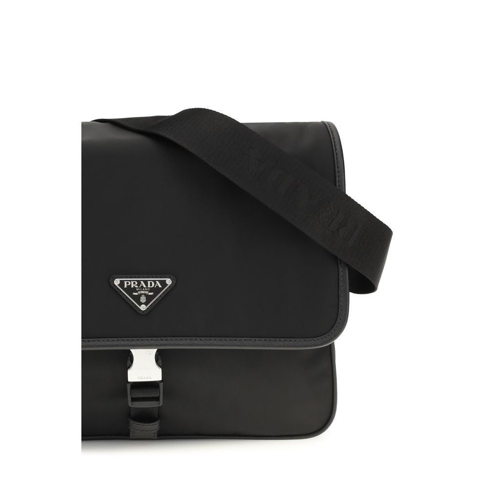 Prada Black Recycled Polyamide Re-Nylon and Saffiano Shoulder Bag