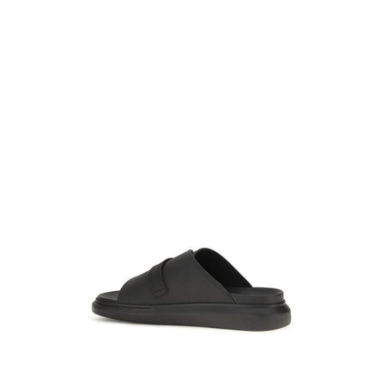 Alexander McQueen Black Leather Buckle Slide Hybrid Sandals