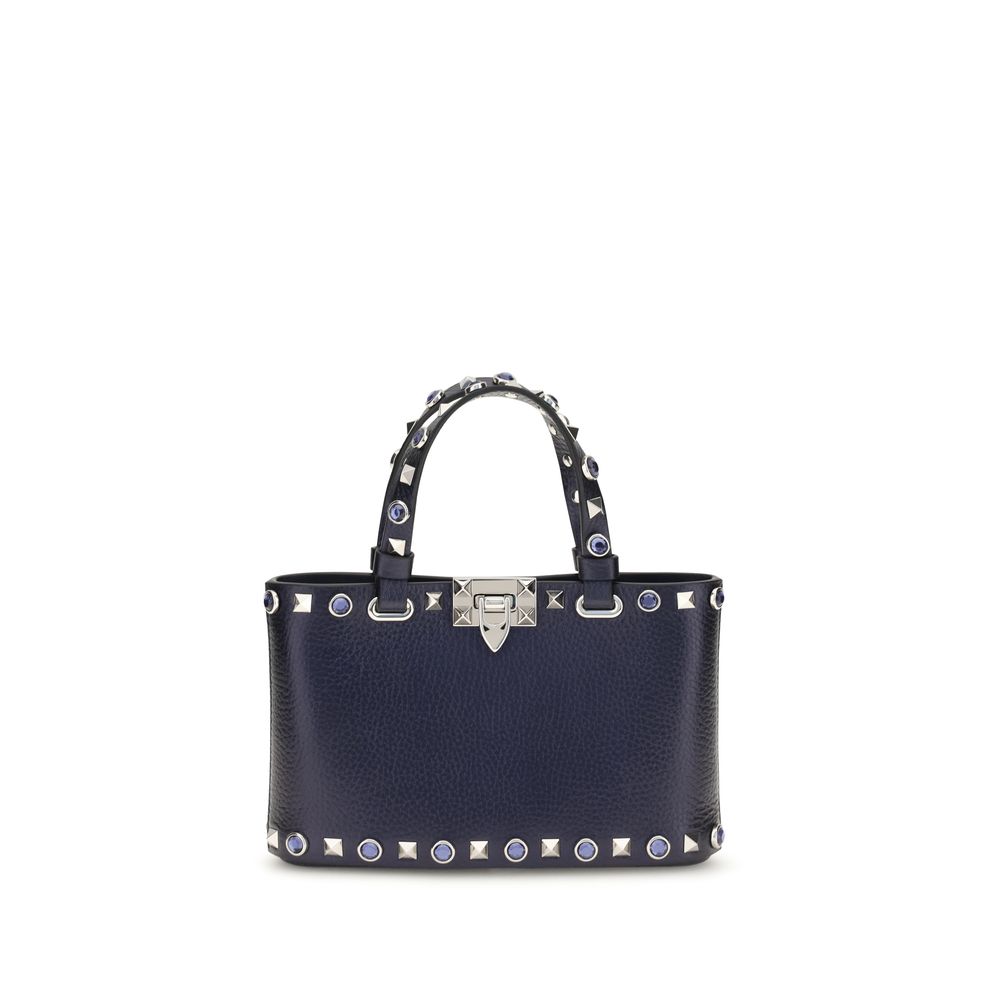 Valentino Garavani Black Calf Leather Rockstud Mini Handbag