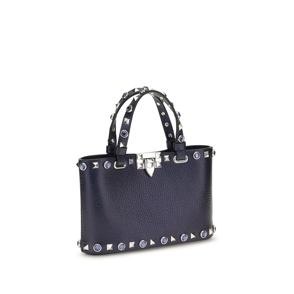 Valentino Garavani Black Calf Leather Rockstud Mini Handbag