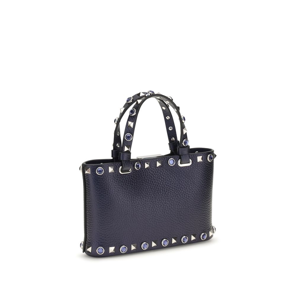 Valentino Garavani Black Calf Leather Rockstud Mini Handbag