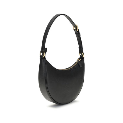 Valentino Garavani Black Calf Leather Mini Hobo VLogo Signature Shoulder Bag