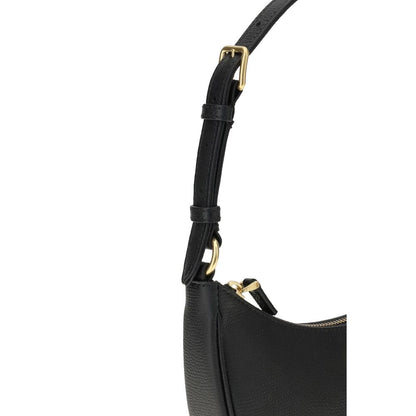 Valentino Garavani Black Calf Leather Mini Hobo VLogo Signature Shoulder Bag