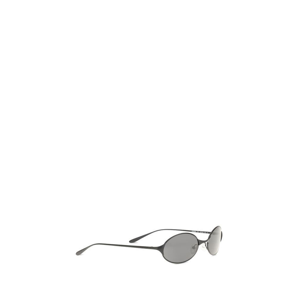Alexander McQueen Women’s Sunglasses – Gray Metal Oval Frame, Brown Lenses