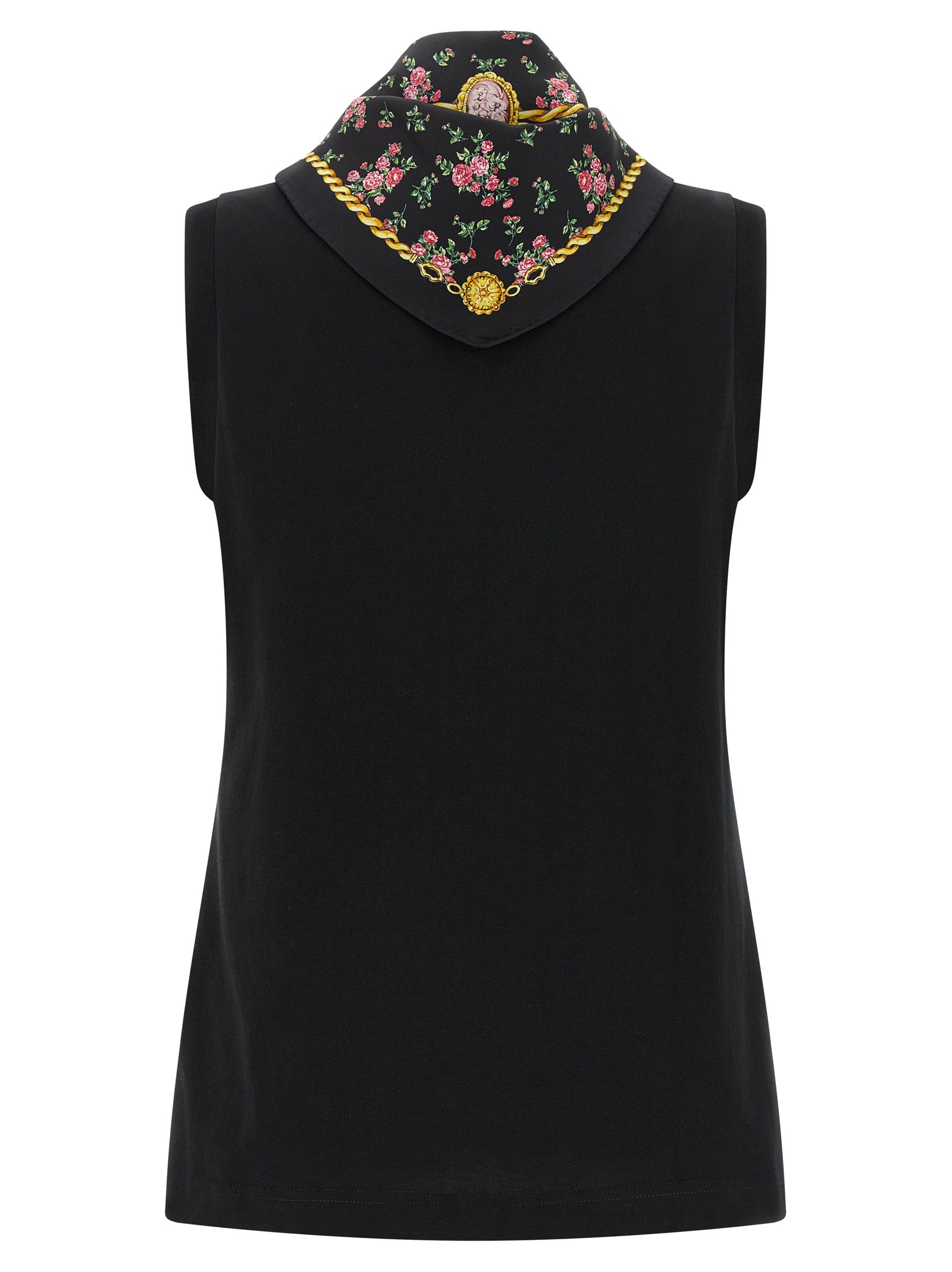 Dolce & Gabbana Black Cotton Sleeveless T-Shirt