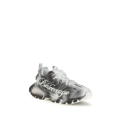 Balenciaga Track Stencil Sneakers - Gray Polyamide Athletic Footwear