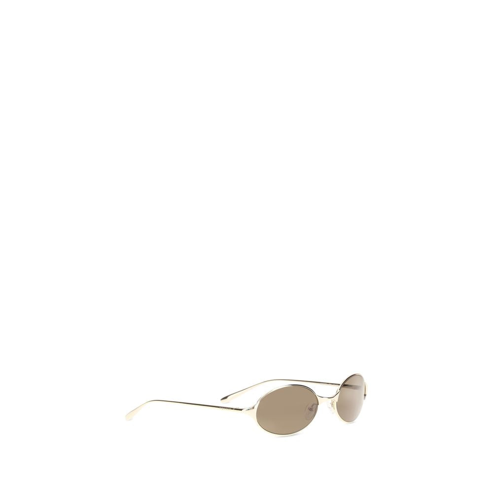 Alexander McQueen Women’s Sunglasses – Gold Oval Frame, Brown Lenses