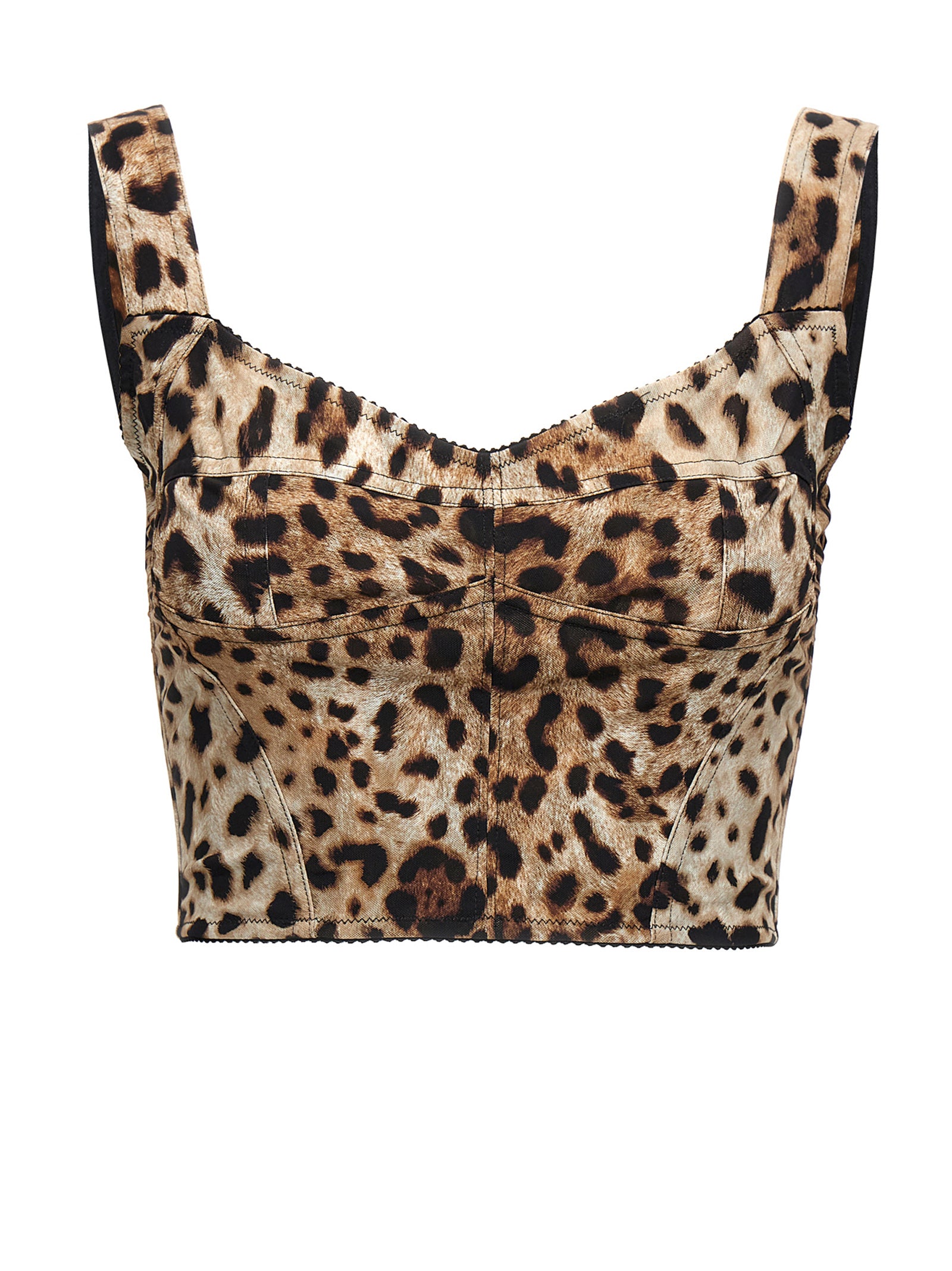 Dolce & Gabbana Leopardo Print Marshal Bustier Top