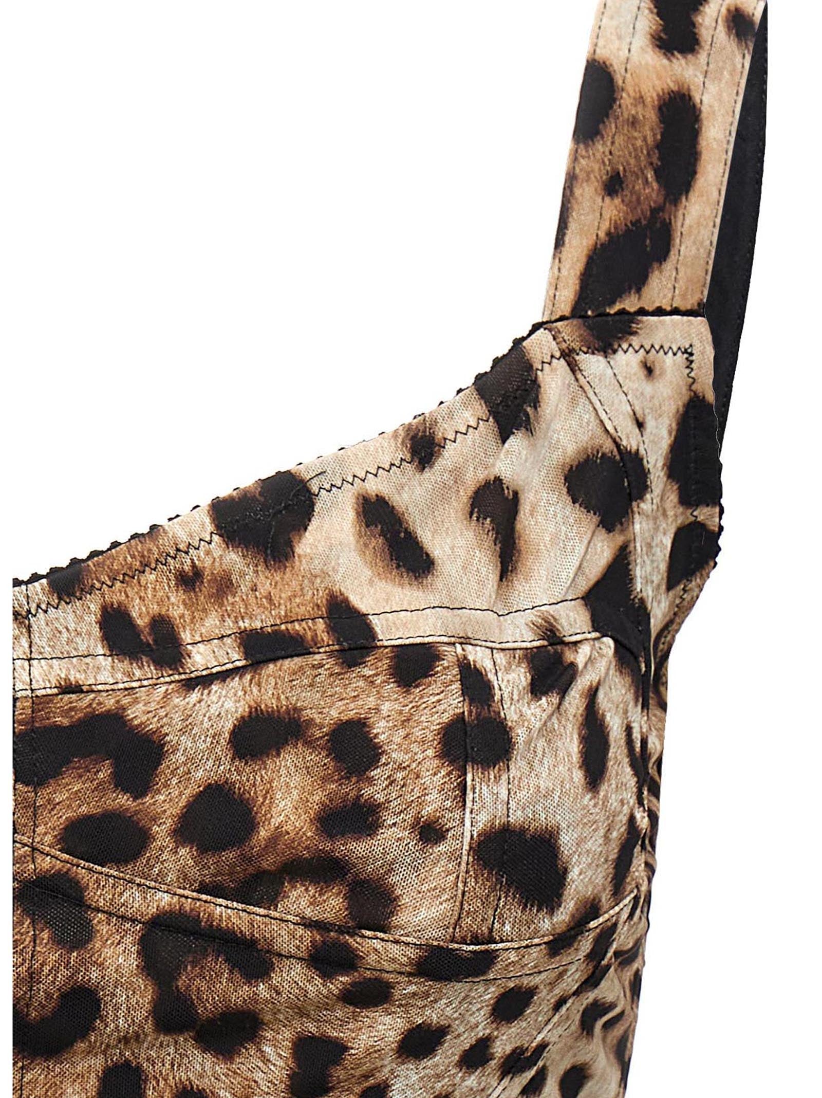 Dolce & Gabbana Leopardo Print Marshal Bustier Top