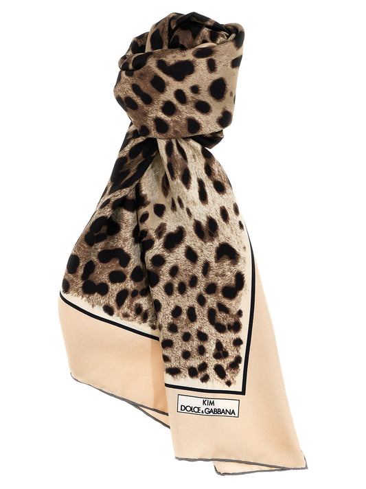 Dolce & Gabbana Leopard Print Silk Scarf