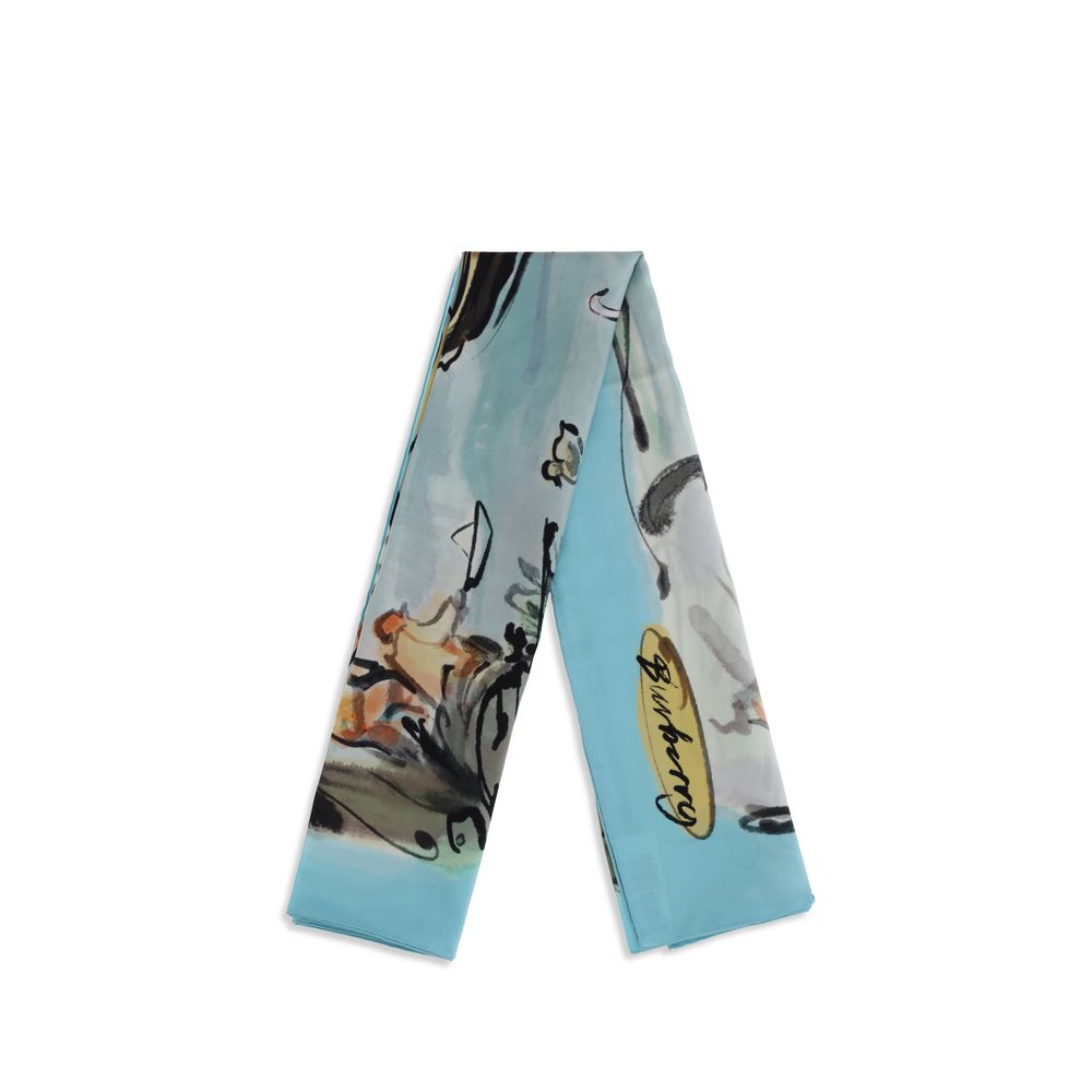 Burberry Swan Lake Multicolor Silk Scarf