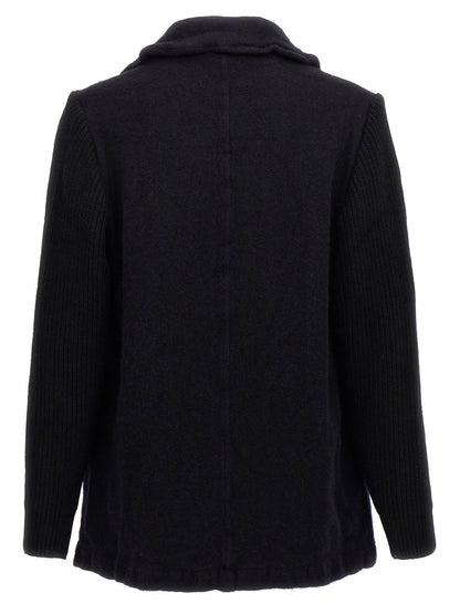 Comme Des Garçons Blue Wool Double-Breasted Coat