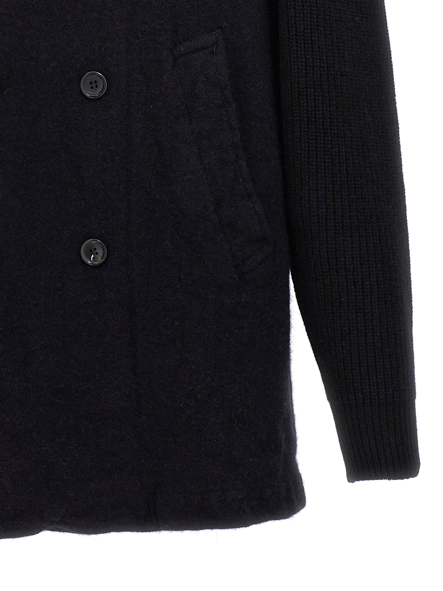 Comme Des Garçons Blue Wool Double-Breasted Coat