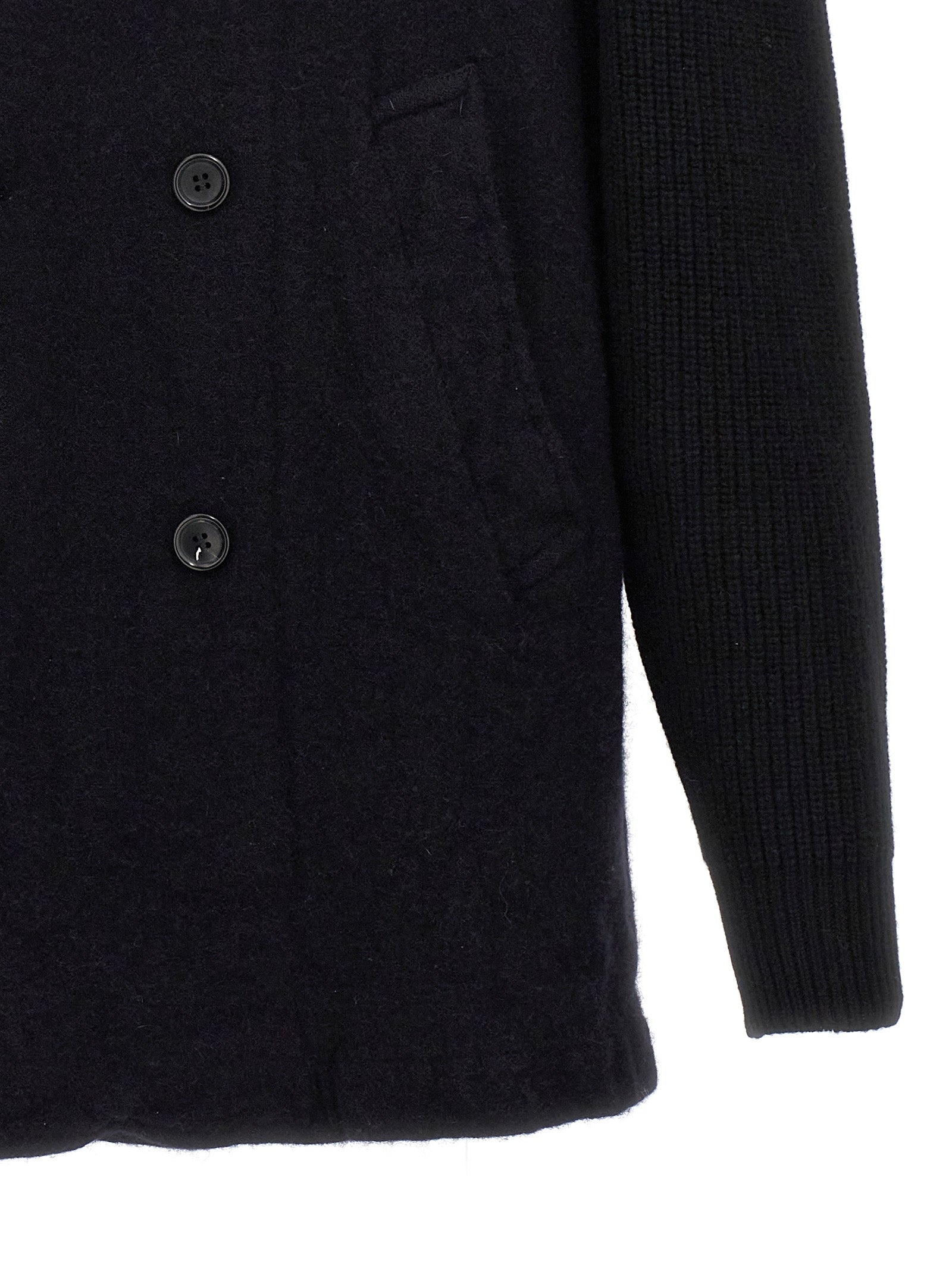 Comme Des Garçons Blue Wool Double-Breasted Coat