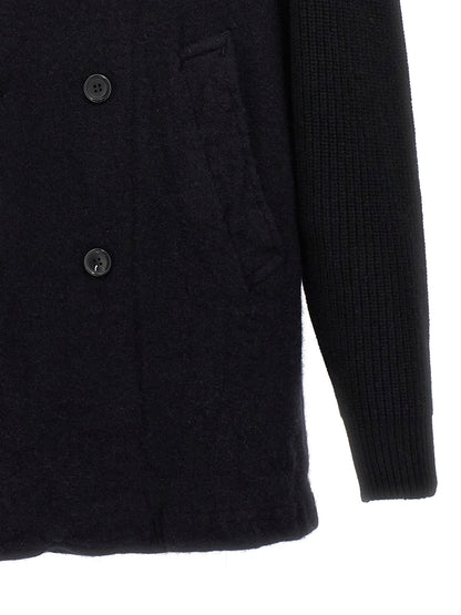 Comme Des Garçons Blue Wool Double-Breasted Coat