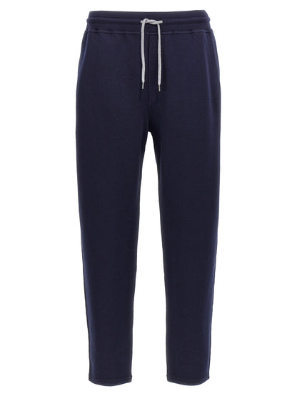 Brunello Cucinelli Blue Cotton Joggers
