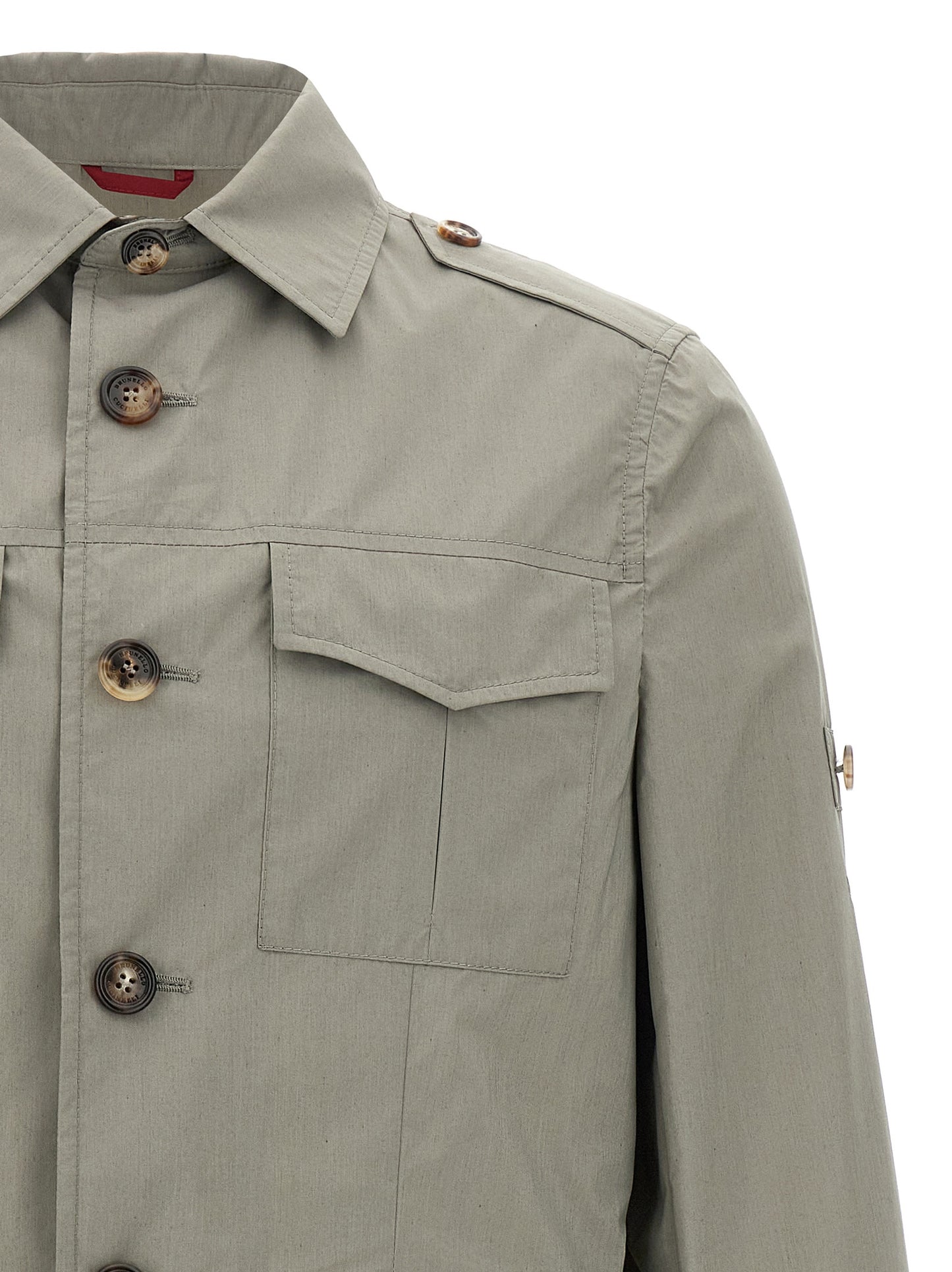 Brunello Cucinelli Bicolor Cotton Shell Jacket - Green