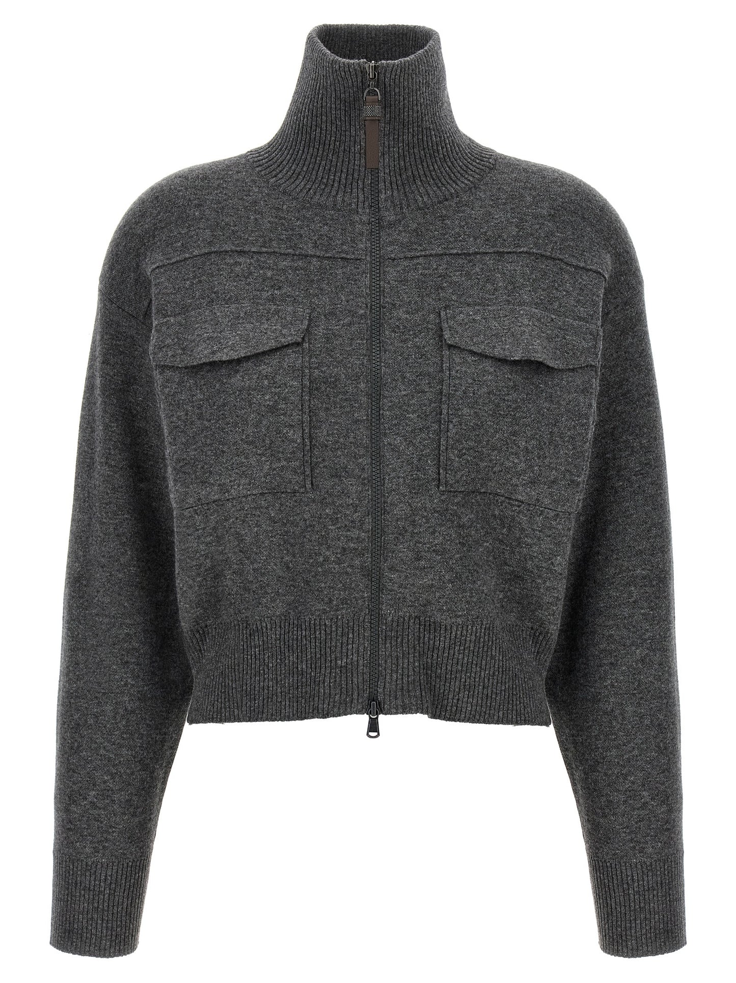 Brunello Cucinelli Gray Cashmere Cardigan