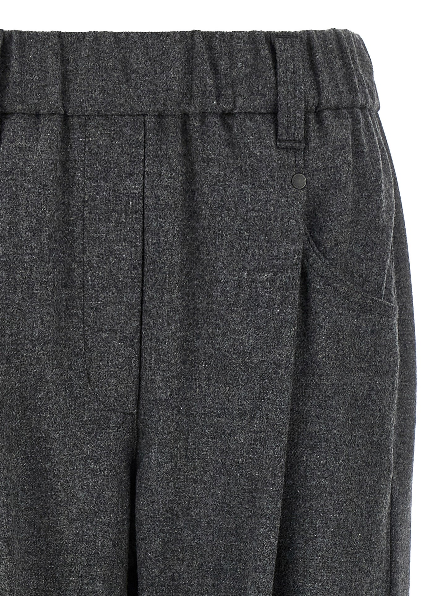 Brunello Cucinelli Gray Virgin Wool Casual Pants