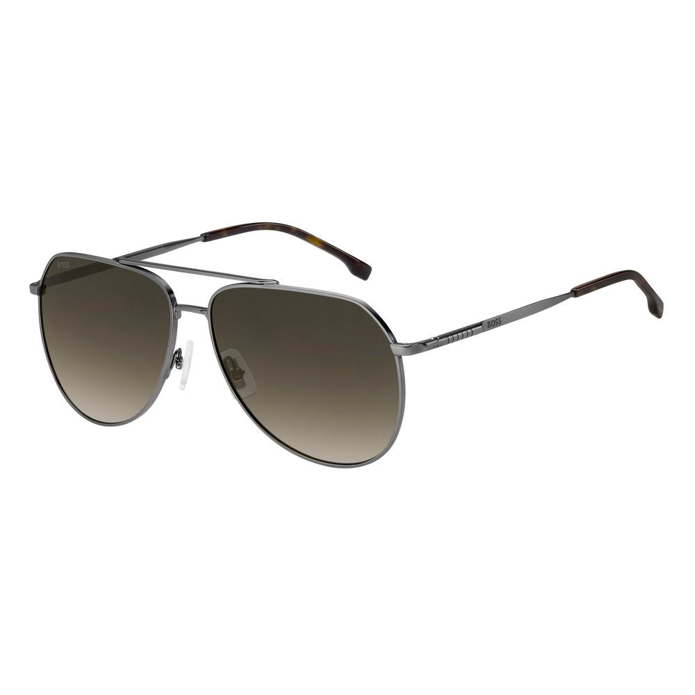 Hugo Boss Men’s Sunglasses – Gray Metal Frame, Gray Lenses