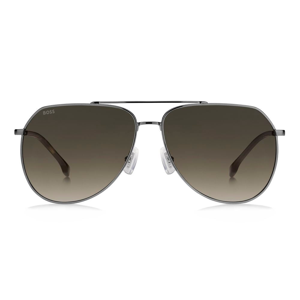 Hugo Boss Men’s Sunglasses – Gray Metal Frame, Gray Lenses