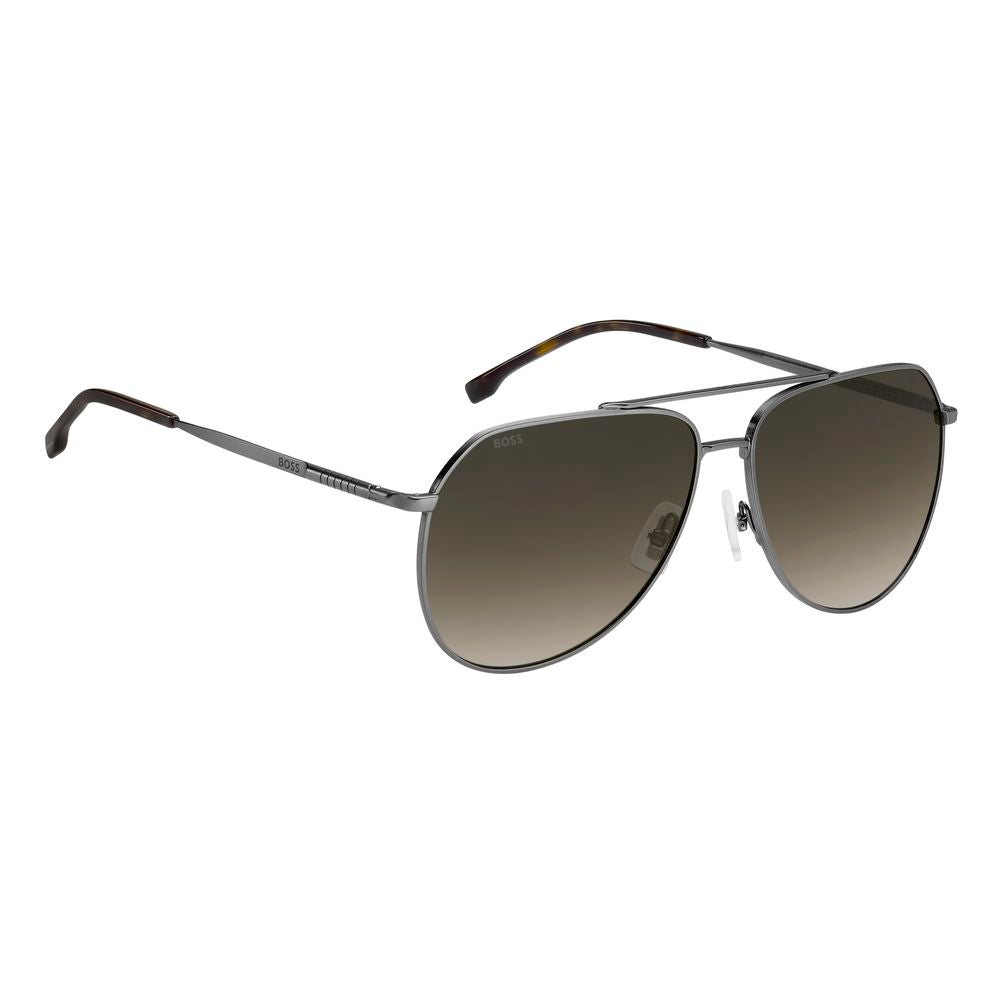 Hugo Boss Men’s Sunglasses – Gray Metal Frame, Gray Lenses