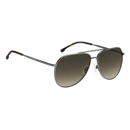 Hugo Boss Men’s Sunglasses – Gray Metal Frame, Gray Lenses