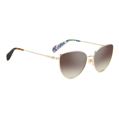 Kate Spade Women’s Sunglasses – Gold Metal Frame, Brown Lenses