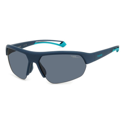 Polaroid Unisex Sunglasses – Blue Resin Frame, Grey Lenses