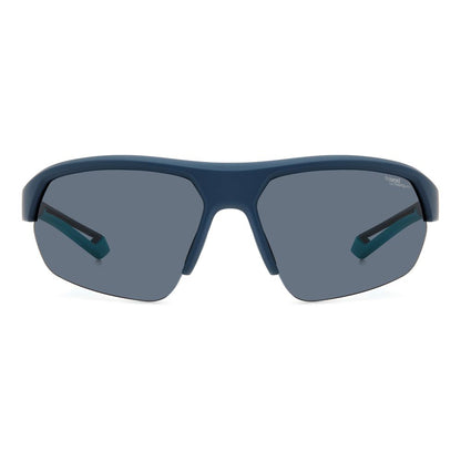 Polaroid Unisex Sunglasses – Blue Resin Frame, Grey Lenses