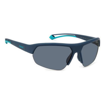 Polaroid Unisex Sunglasses – Blue Resin Frame, Grey Lenses