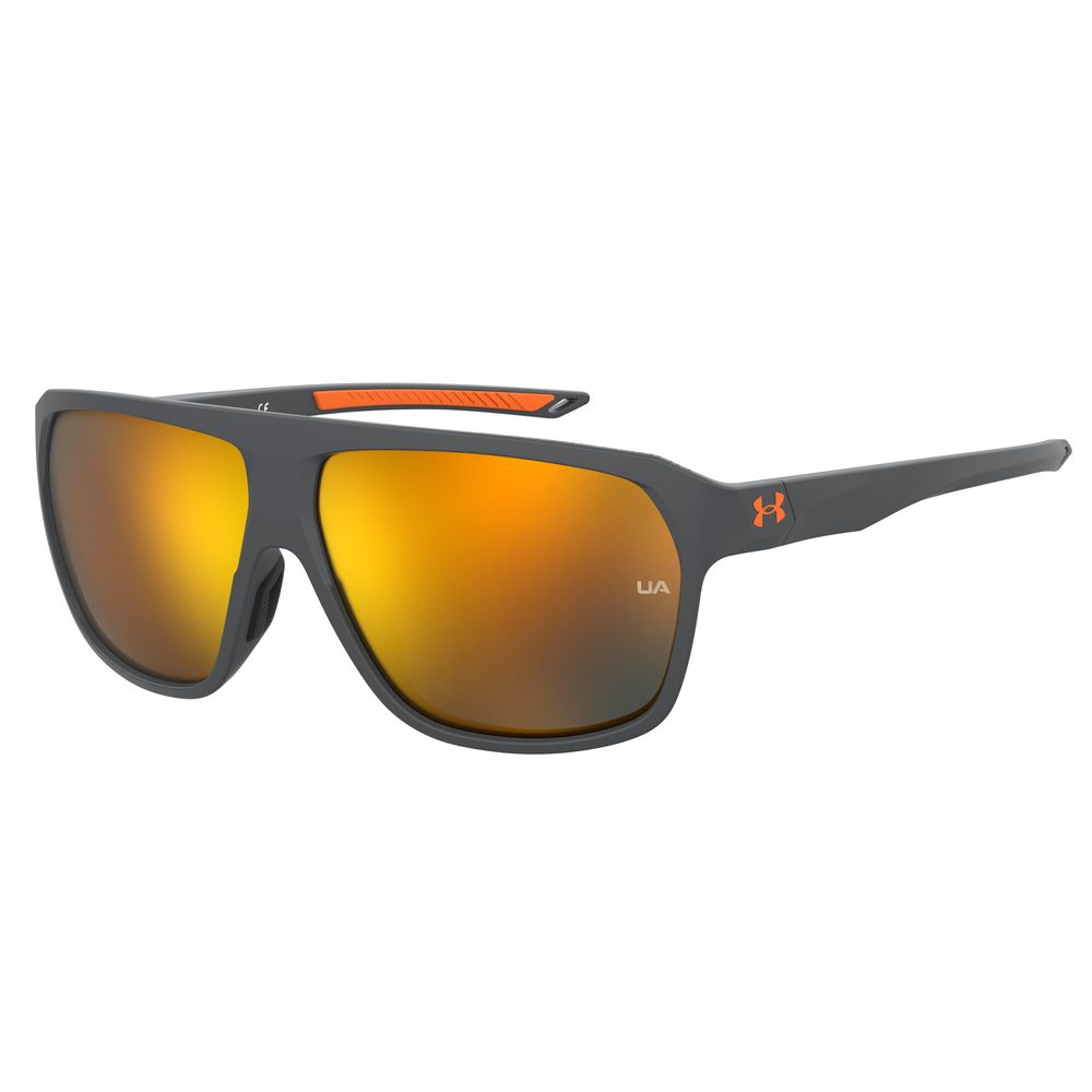 Under Armour Unisex Sunglasses – Gray Frame, Mirrored Orange Lenses