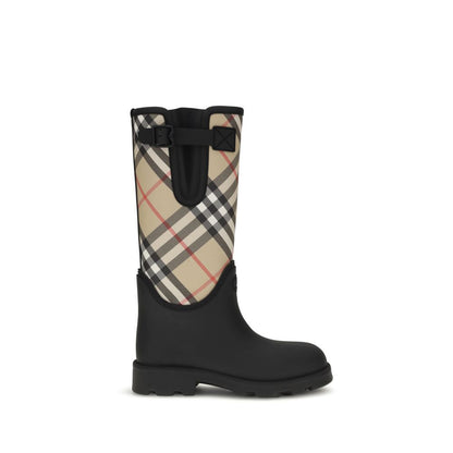 Burberry Black Rubber Rain Boots for Women