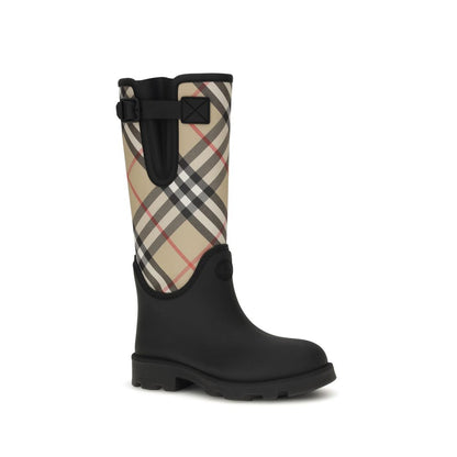 Burberry Black Rubber Rain Boots for Women