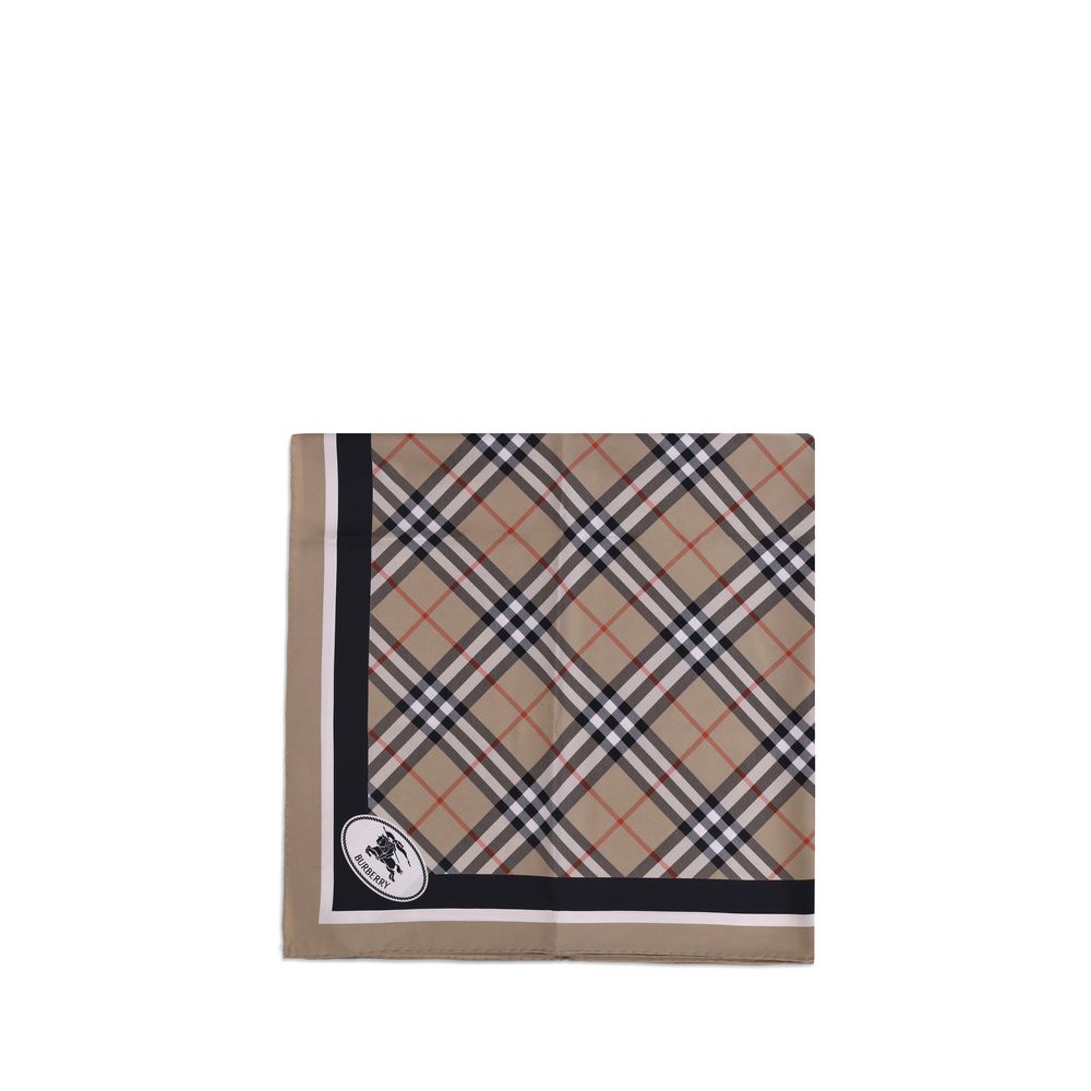 Burberry Beige Silk Check Scarf