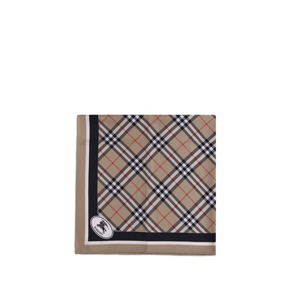 Burberry Beige Silk Check Scarf