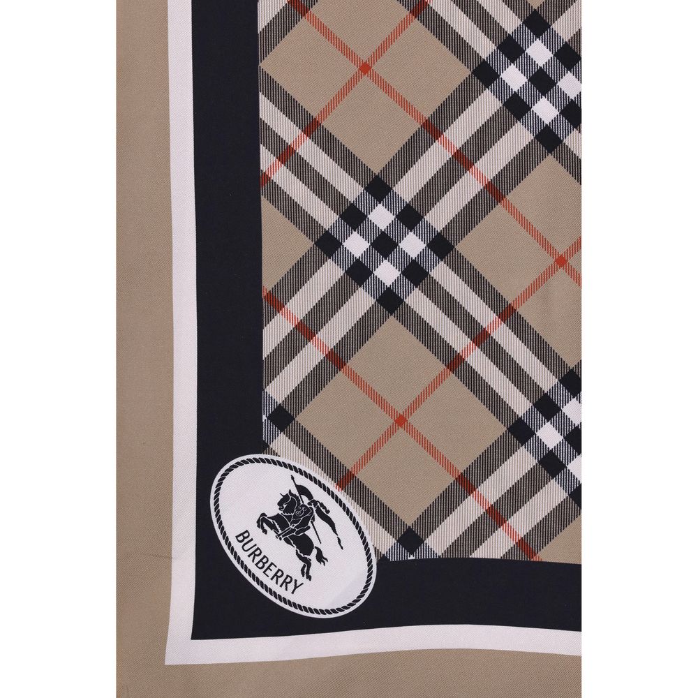 Burberry Beige Silk Check Scarf