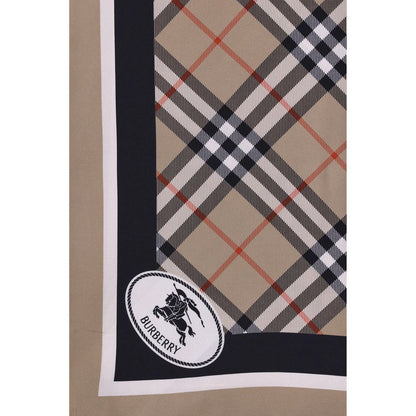 Burberry Beige Silk Check Scarf