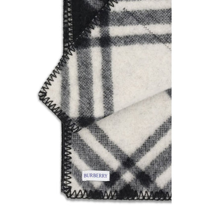 Burberry Black Wool Check Scarf