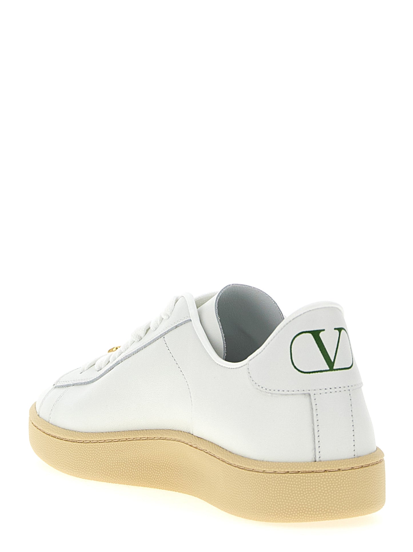 Valentino Garavani White Calfskin Royco Low Top Sneakers