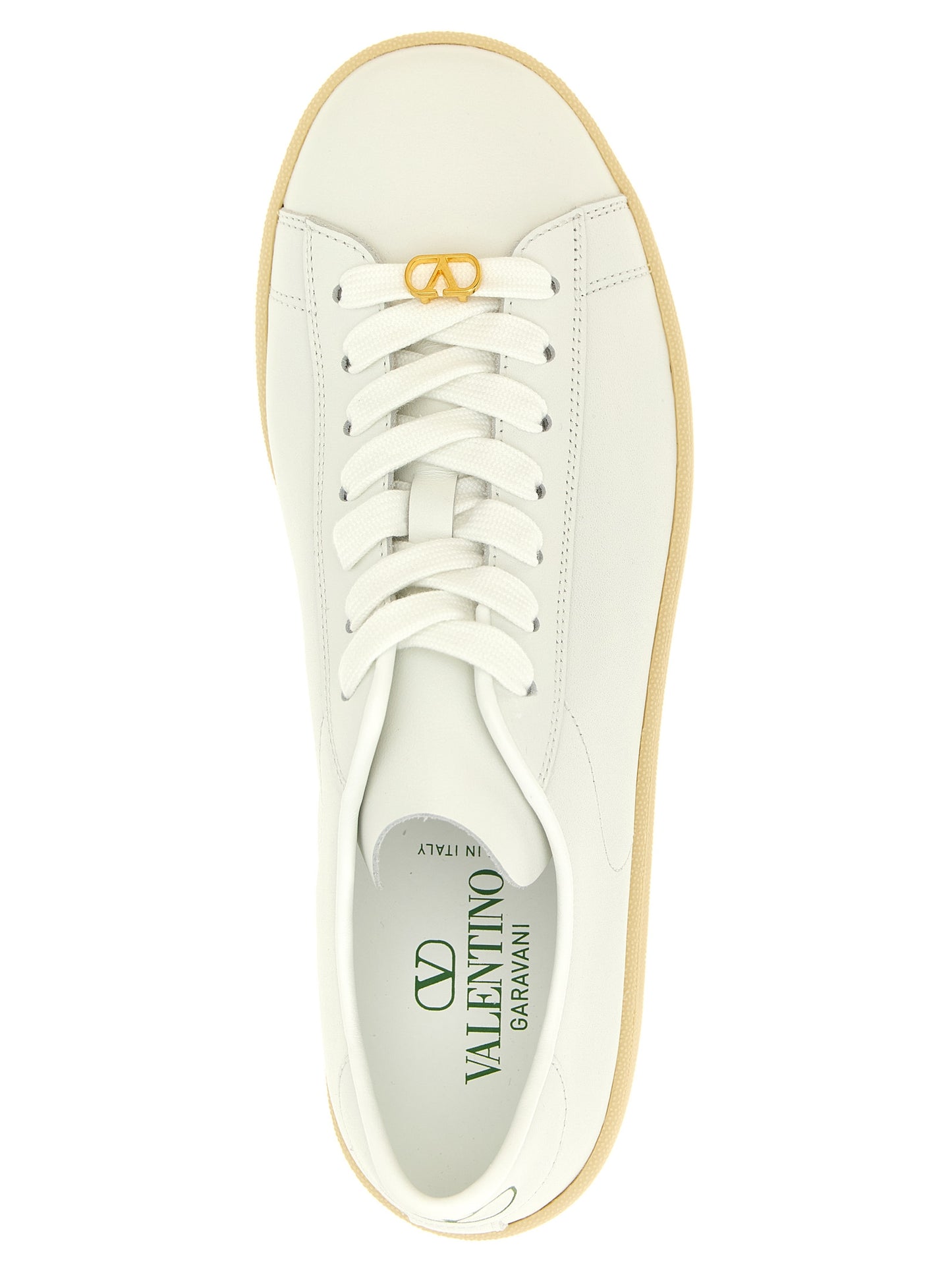 Valentino Garavani White Calfskin Royco Low Top Sneakers